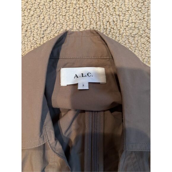 A.L.C. Georgia Cut Out Plunge Neck Button Down Midi Shirt Dress - Picture 4 of 8